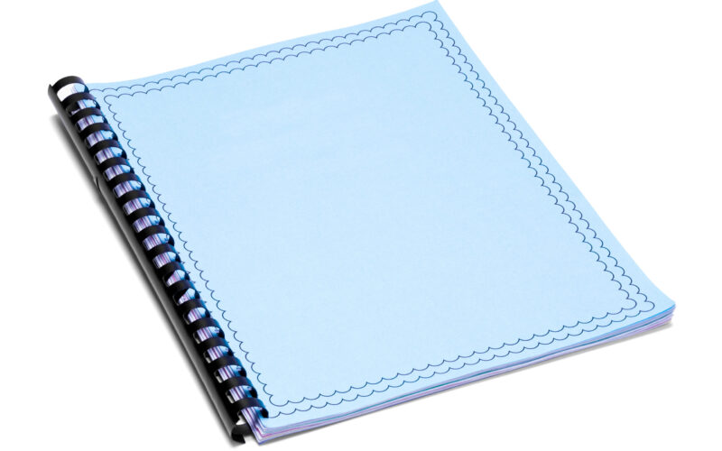 Blue Binder Book Cut Out on White.